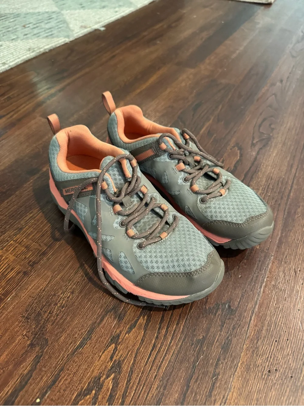 Merrell Women’s Athletic Trail Shoes in Olive and Coral